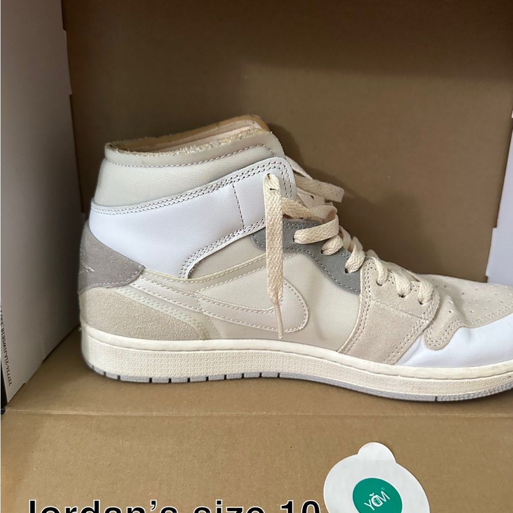 Nike High-Top Sneakers in Cream and White Jordans